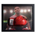 EVERLAST FRAMED BOXING GLOVE, HAND SIGNED BY â€˜MIKE TYSONâ€™ WITH COA - NO VAT!