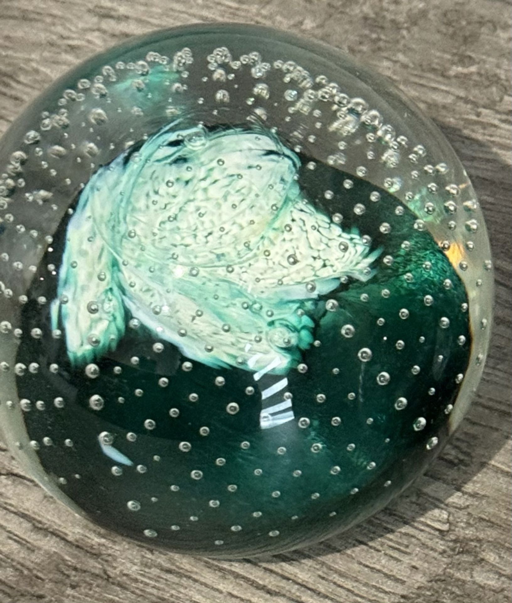 Caithness Scotland Cauldron Aqua Clear Glass Art 3â€ Paperweight in Jade Green - NO VAT ! - Image 2 of 3