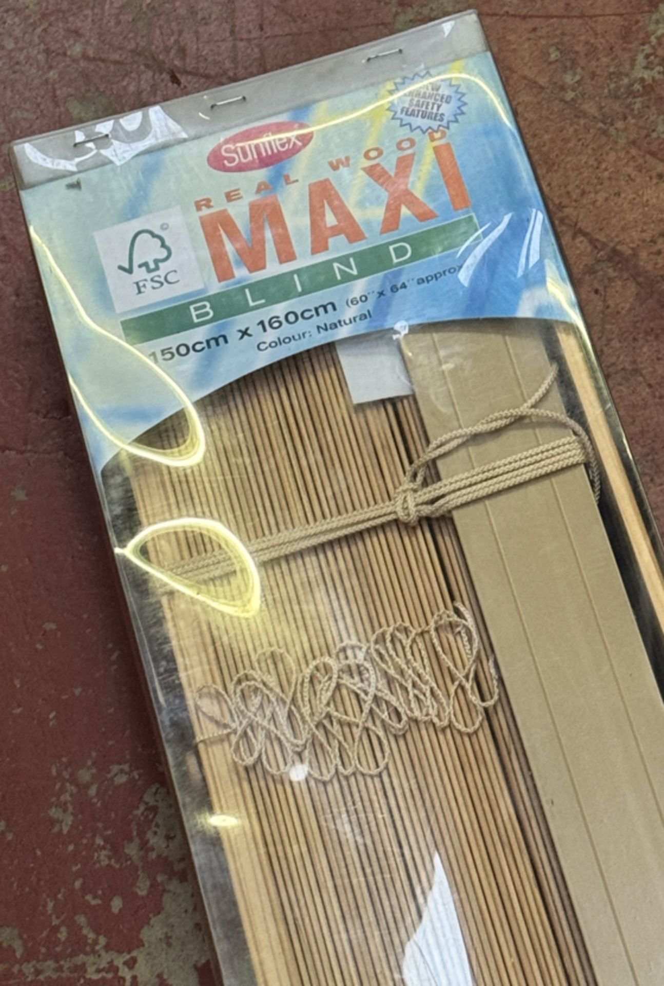 Sunflex Real Woood Maxi Blind 150 x 160cm - BRAND NEW & BOXED