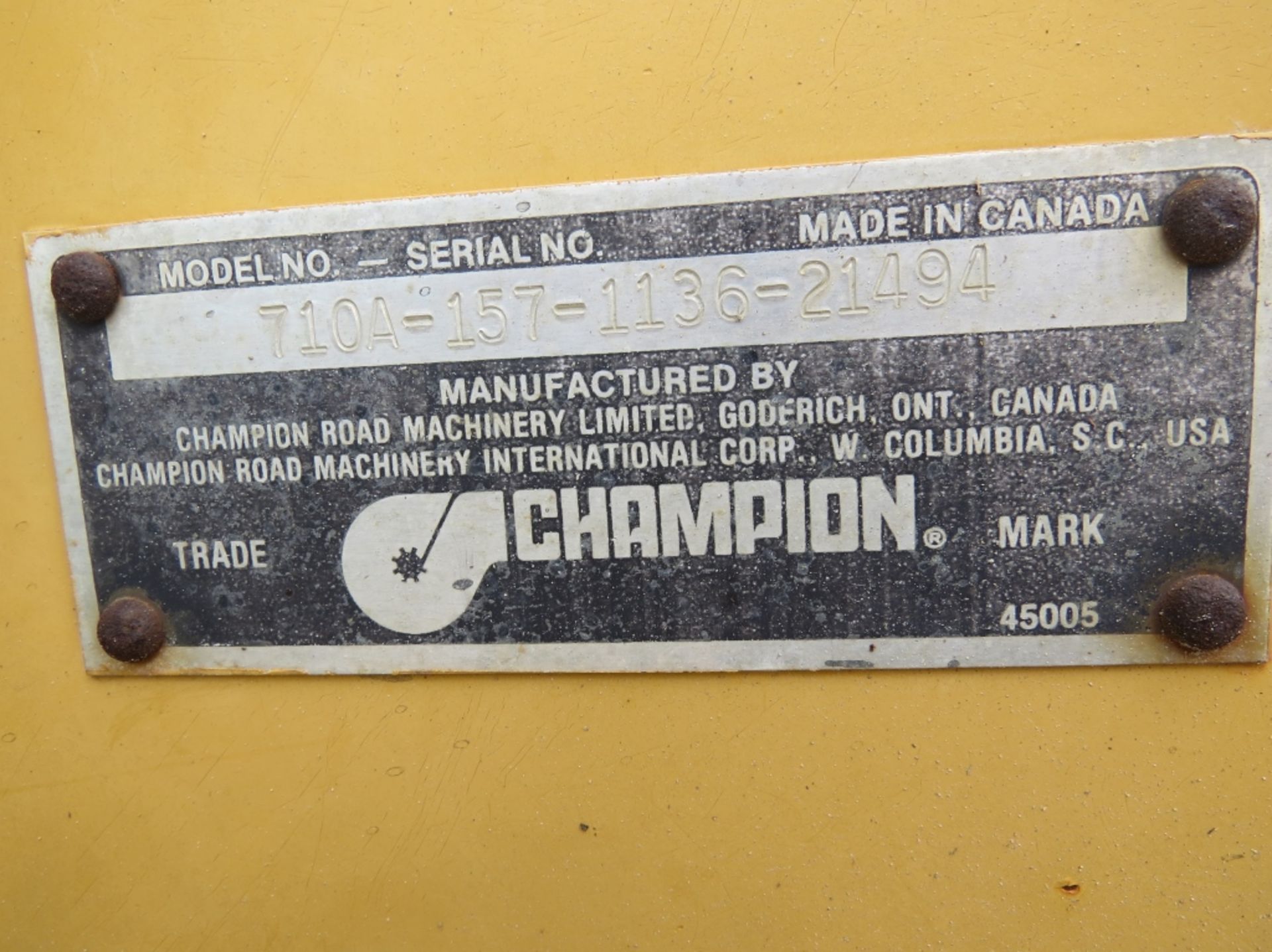 Champion 710A Series 3 Motorgrader 12' Mold Board SCARFIRE 710A-157-1136-21494 5863 hrs showing - Image 5 of 11