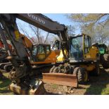 2012 Volvo EW180D Mobile Excavator Cab A/C 6' Quick Attach Clean Out Bucket W/Blade Auxillary