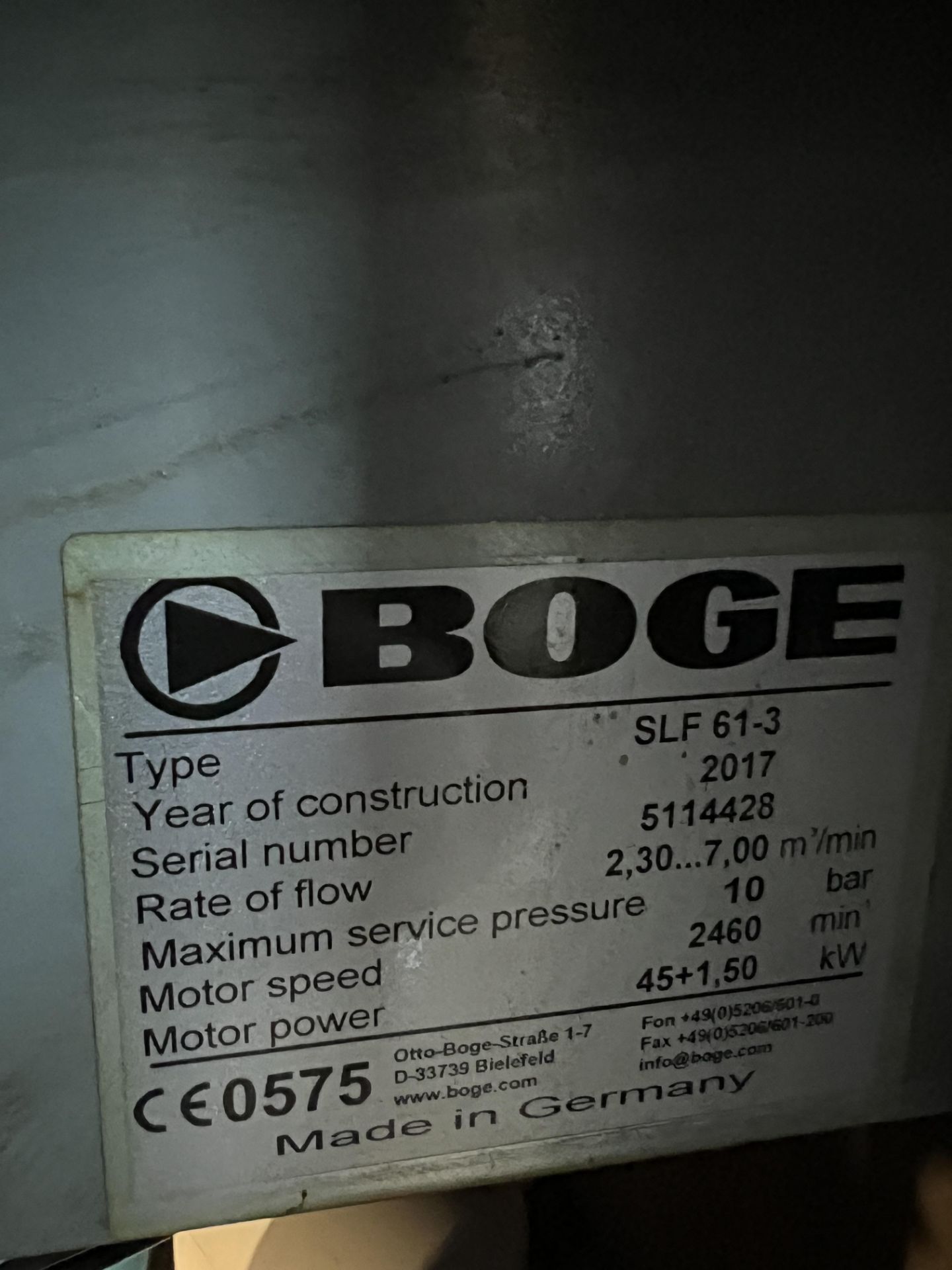 Boge air compressor - Image 3 of 6