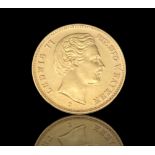 Goldmünze - 5 Mark 1877 Ludwig II v. Bayern, D, Ø 17,1 mm, 2,03 g.