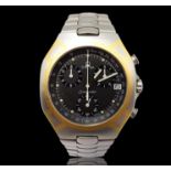 "Omega" Seamaster Polaris, , Chronograph, Stahl / Gold, Quartzwerk, Ø 38 mm, Saphirglas, leichte Tr