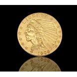 Goldmünze - 2 1/2 Dollars, USA, 1908 Ø 17,7 mm, 4,18 g.