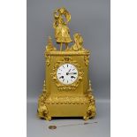 Antike Kaminuhr Pendule ( Empire ) feuervergoldet , Monogrammiert " H. A. "