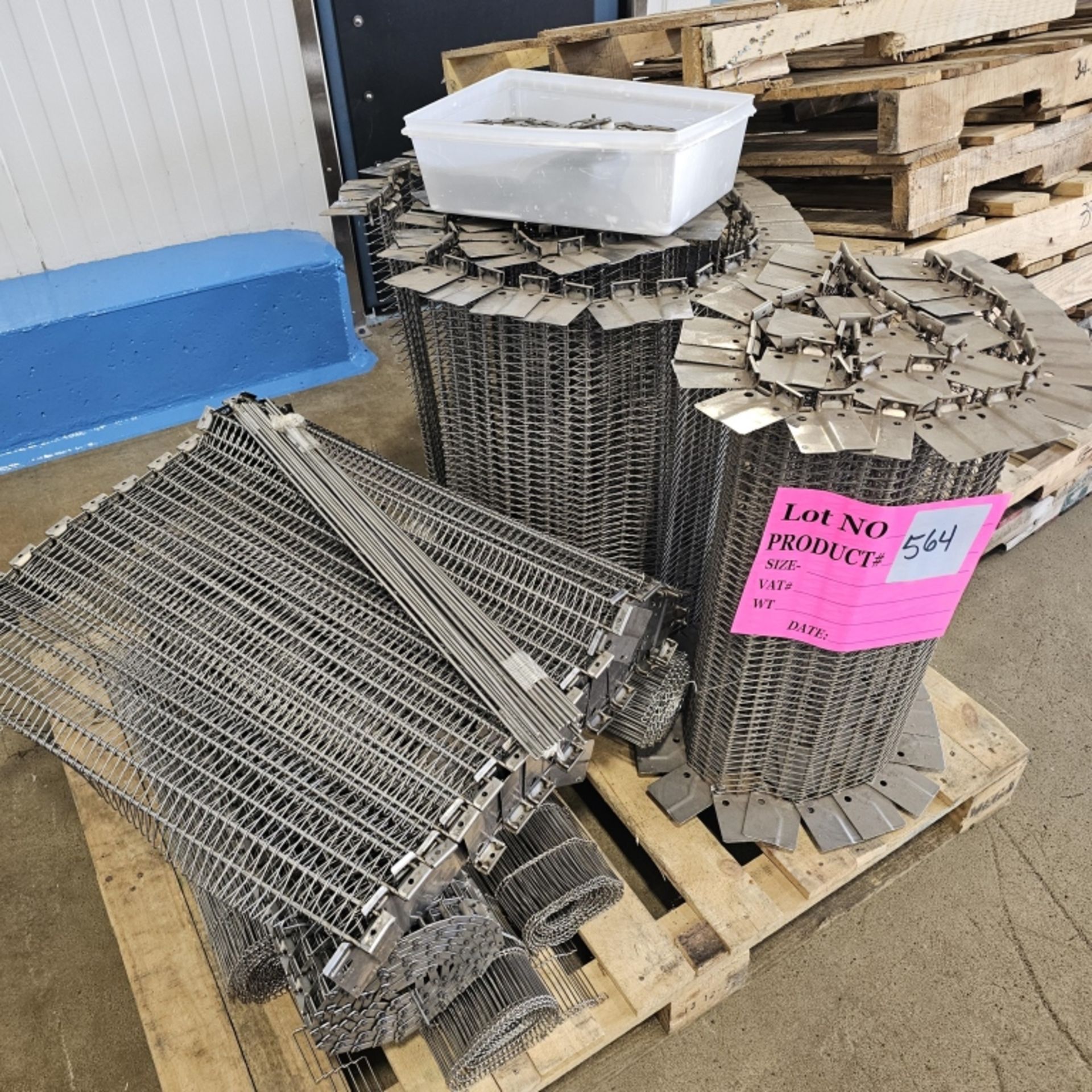 Lot - assorted stainless conveyors belts