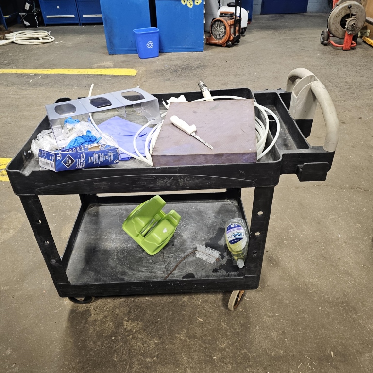 Poly cart with contents
