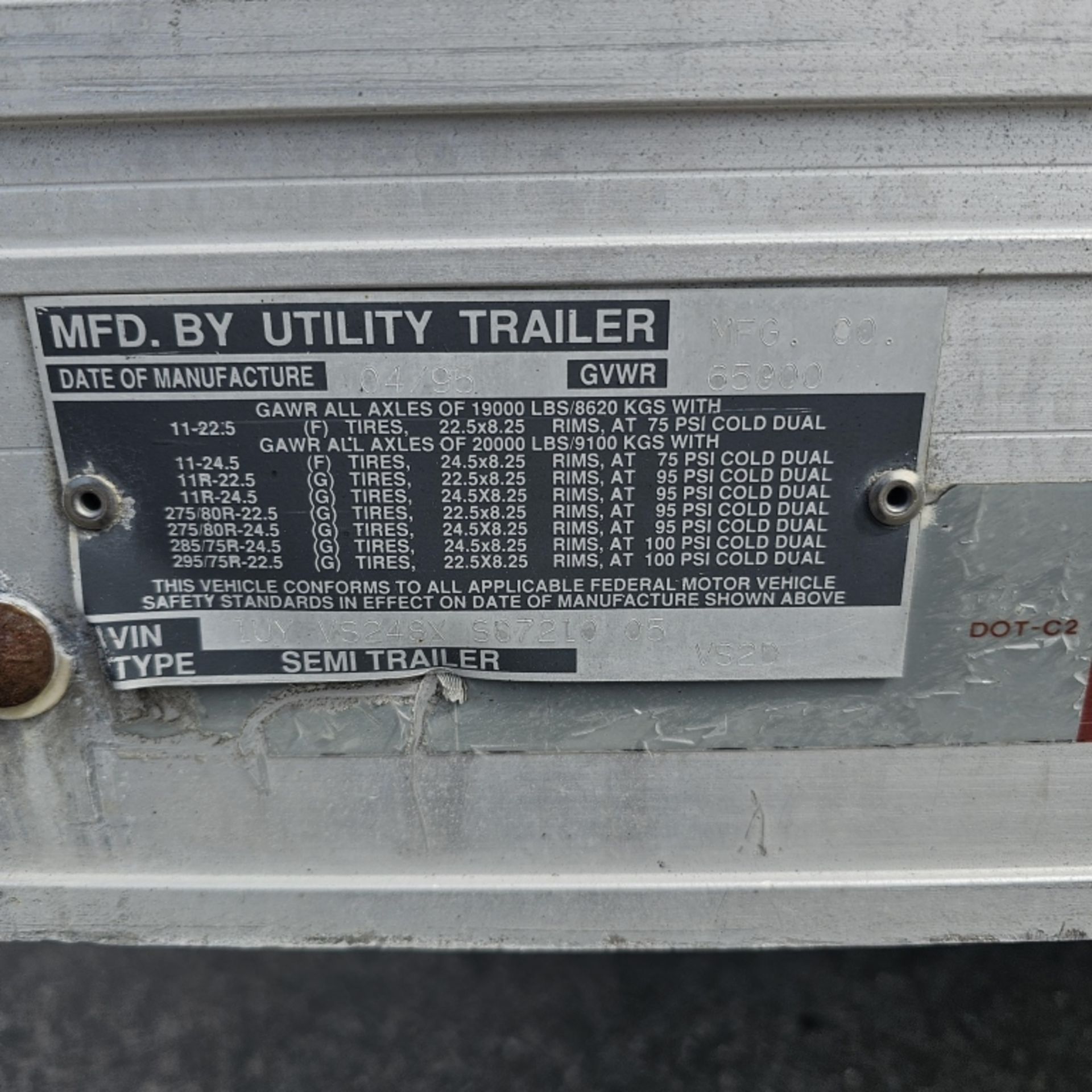 1995 Utility Dry Van trailer - Image 5 of 5