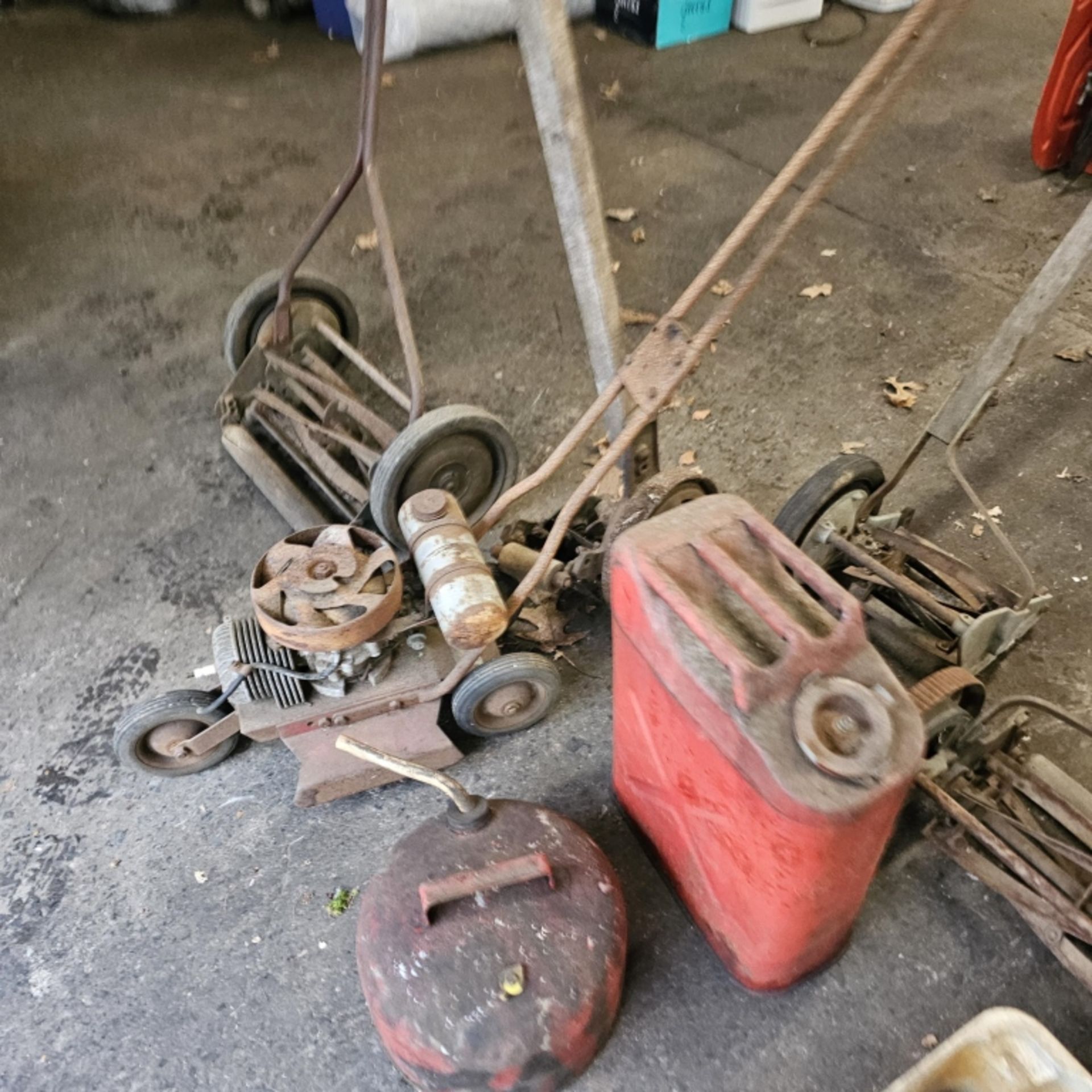 (10 pc) Lot of Antique Mowers, tillers, etc - Image 5 of 5