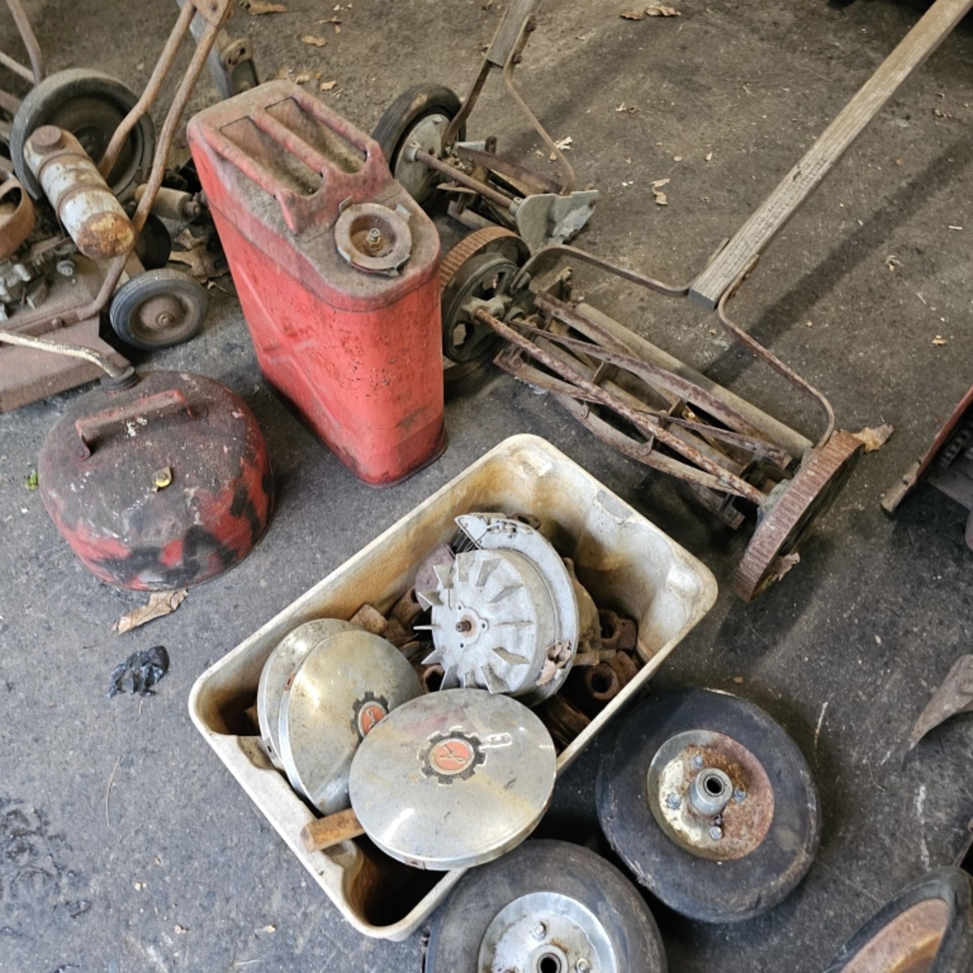 (10 pc) Lot of Antique Mowers, tillers, etc - Image 2 of 5