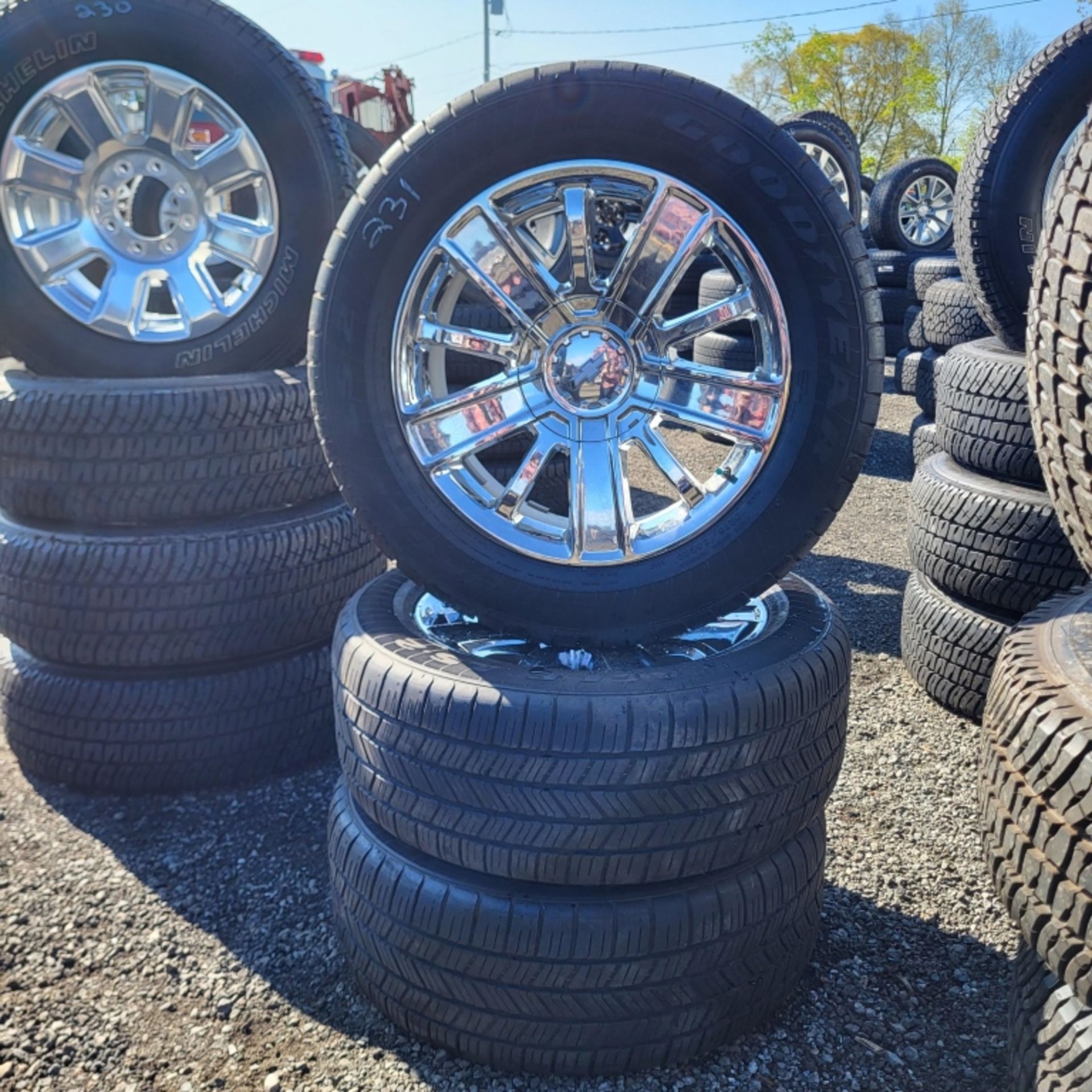 3 x Goodyear 275 55 20 on chevy rims