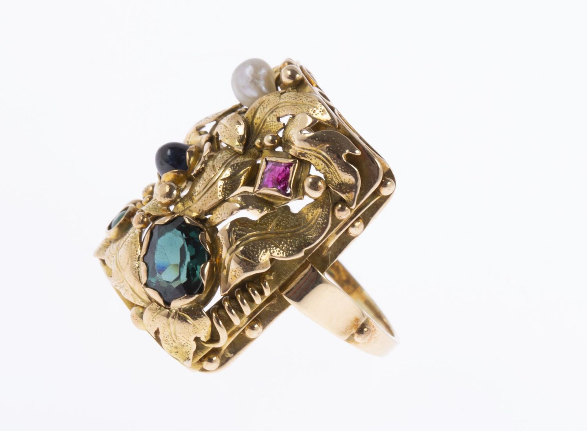 Vintage-Ring Gelbgold 585. Floral - Image 3 of 3