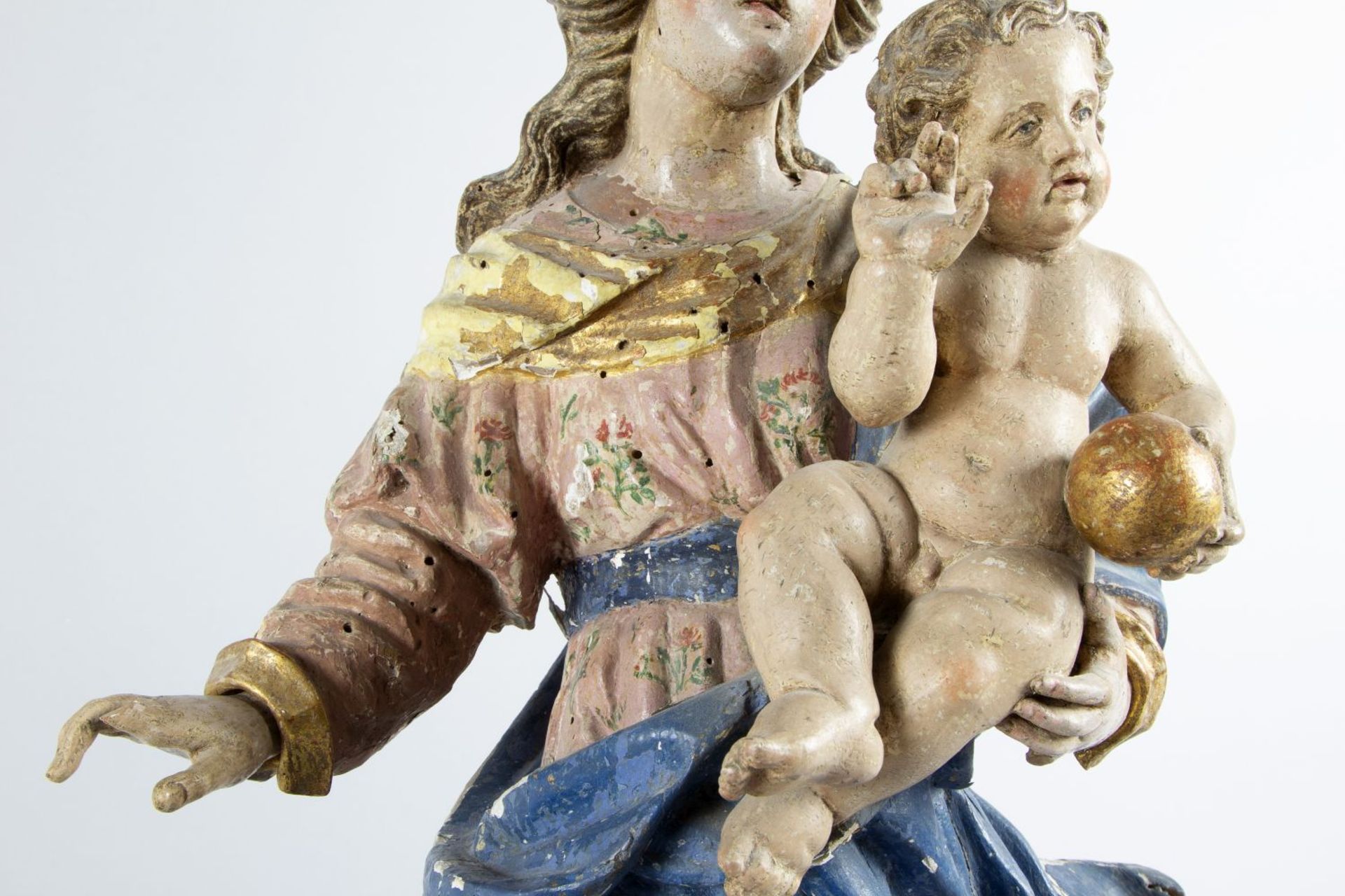 Mondsichel-Madonna mit Kind Holz, - Bild 5 aus 13