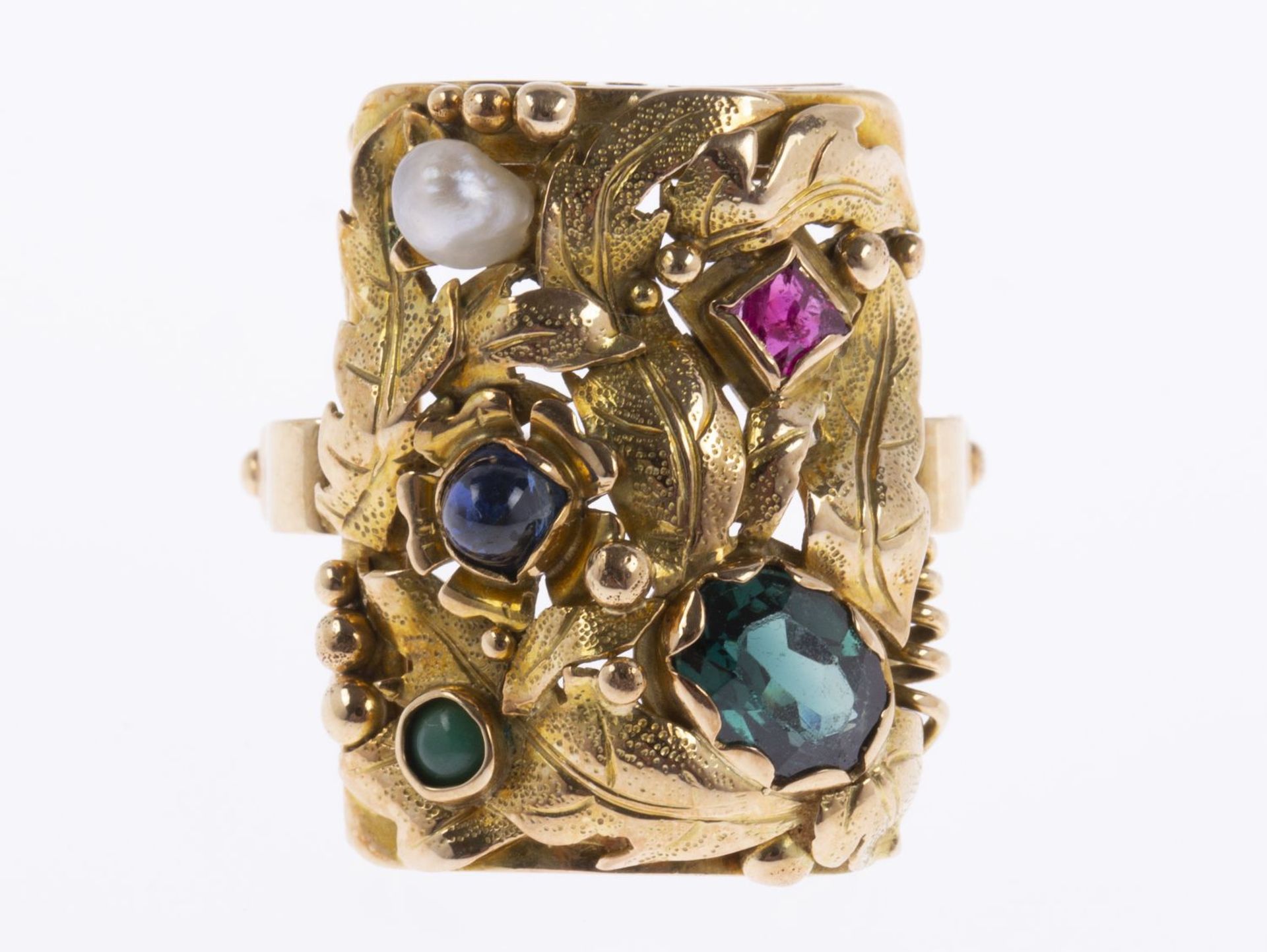 Vintage-Ring Gelbgold 585. Floral - Image 2 of 3