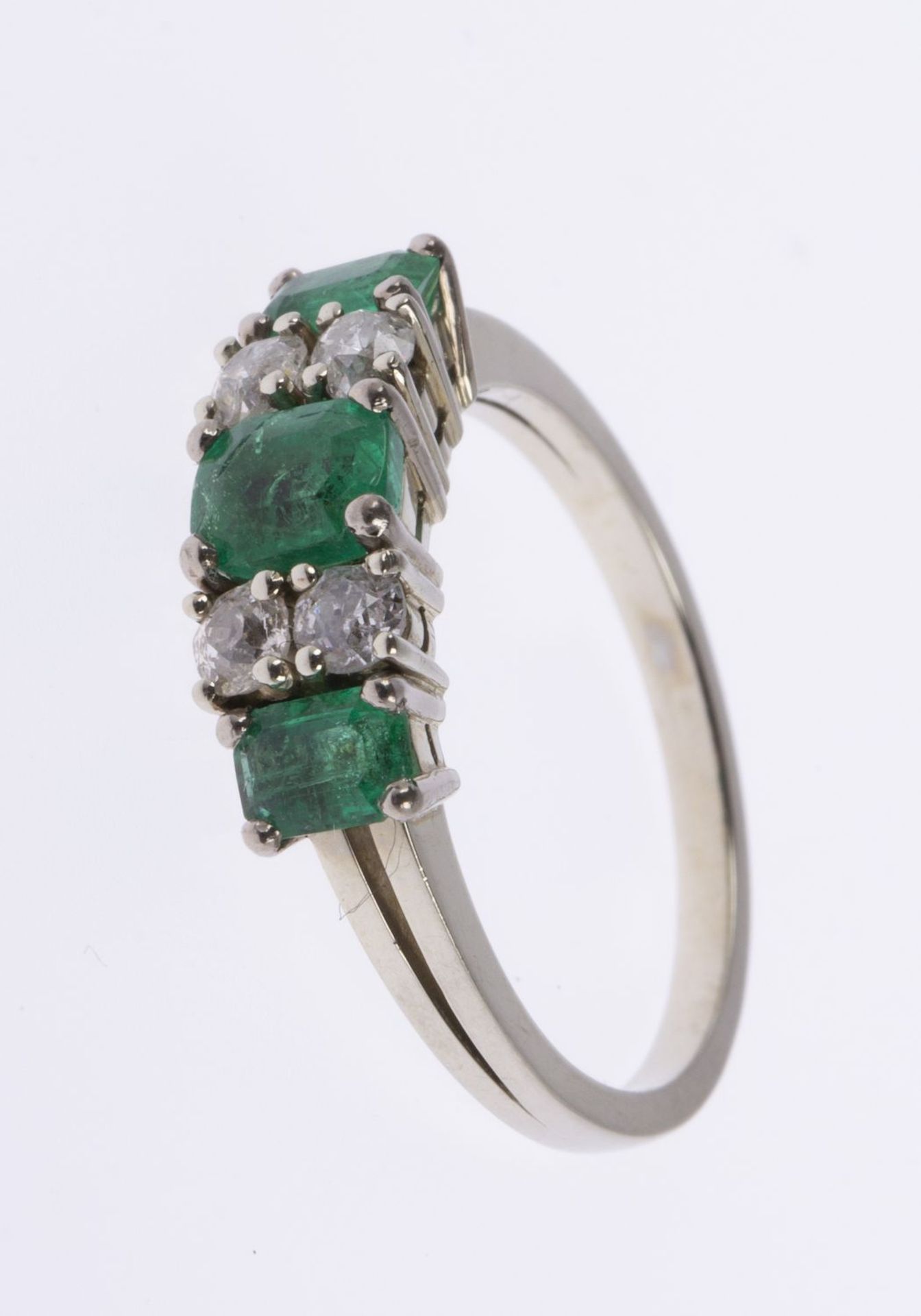 Smaragd-Brillant-Ring Weißgold 750 - Bild 3 aus 3