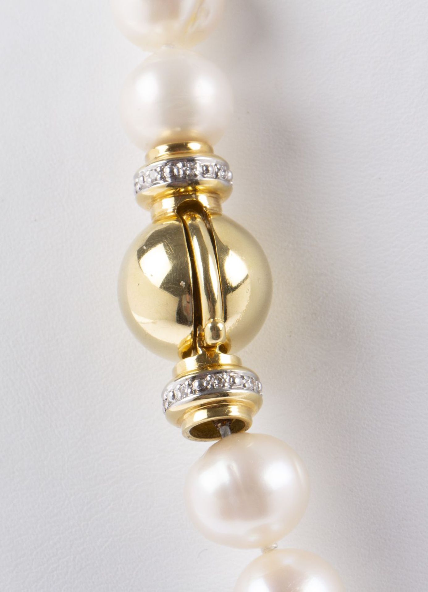Perlencollier Weiße Zuchtperlen, - Bild 2 aus 2