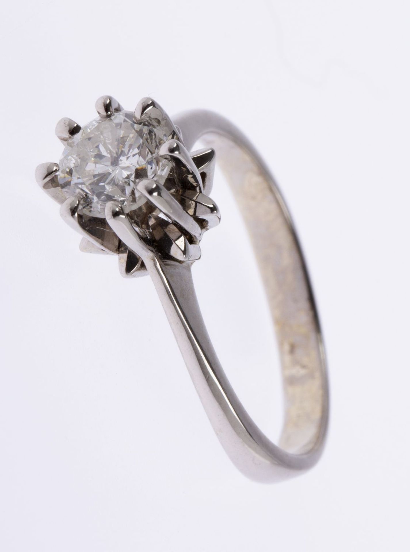 Solitär-Diamant-Ring Weißgold 585. - Bild 3 aus 3