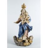 Mondsichel-Madonna mit Kind Holz,