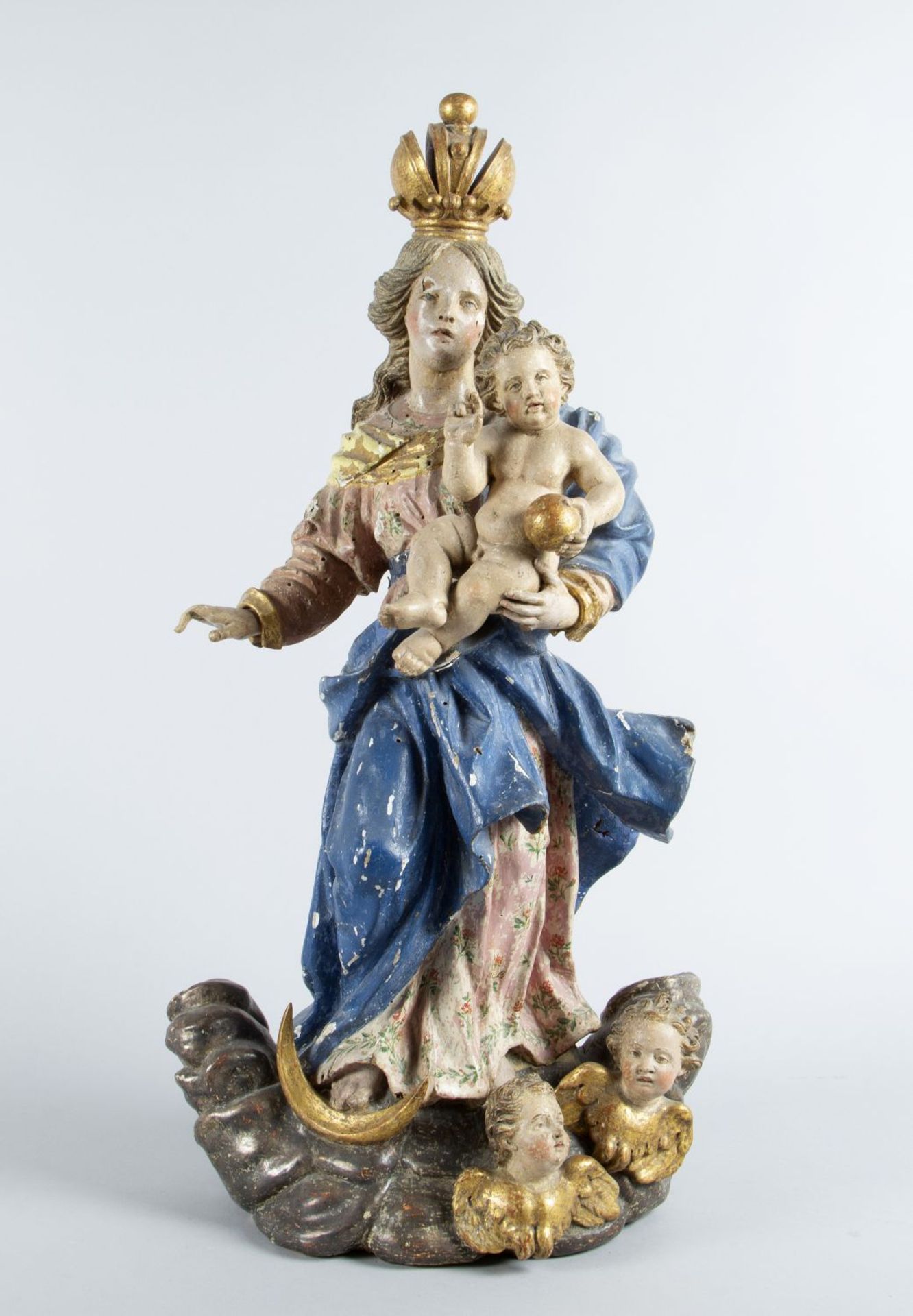 Mondsichel-Madonna mit Kind Holz,