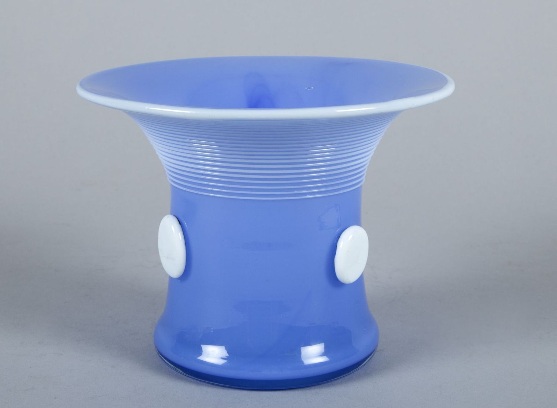 Vase "Tango Blau" Farbloses Glas,