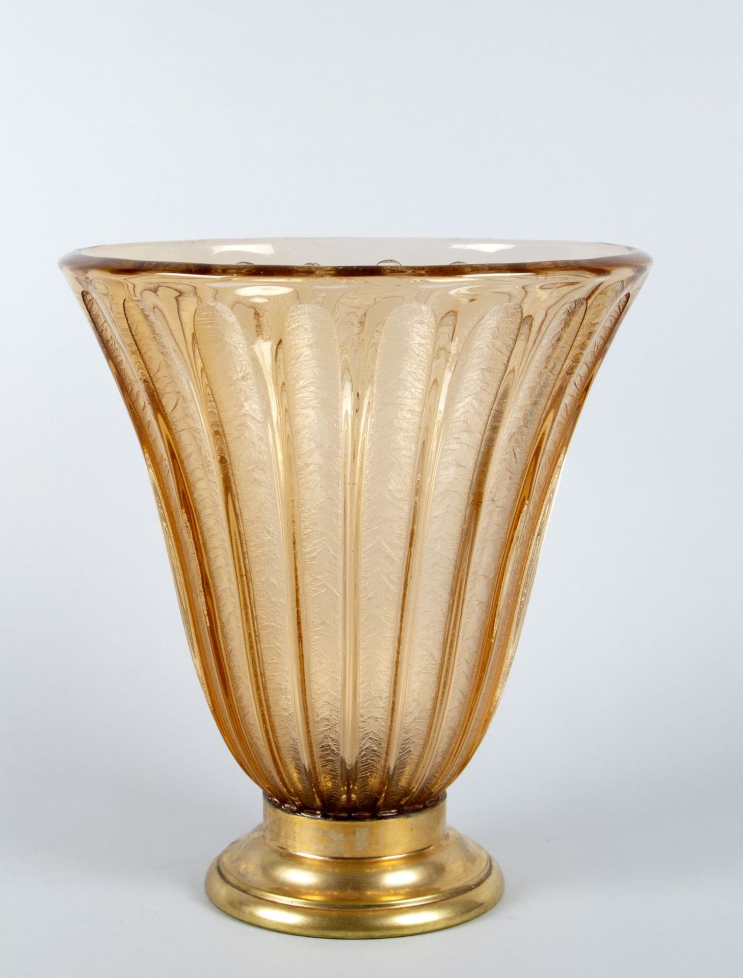 Große Vase Farbloses Glas,