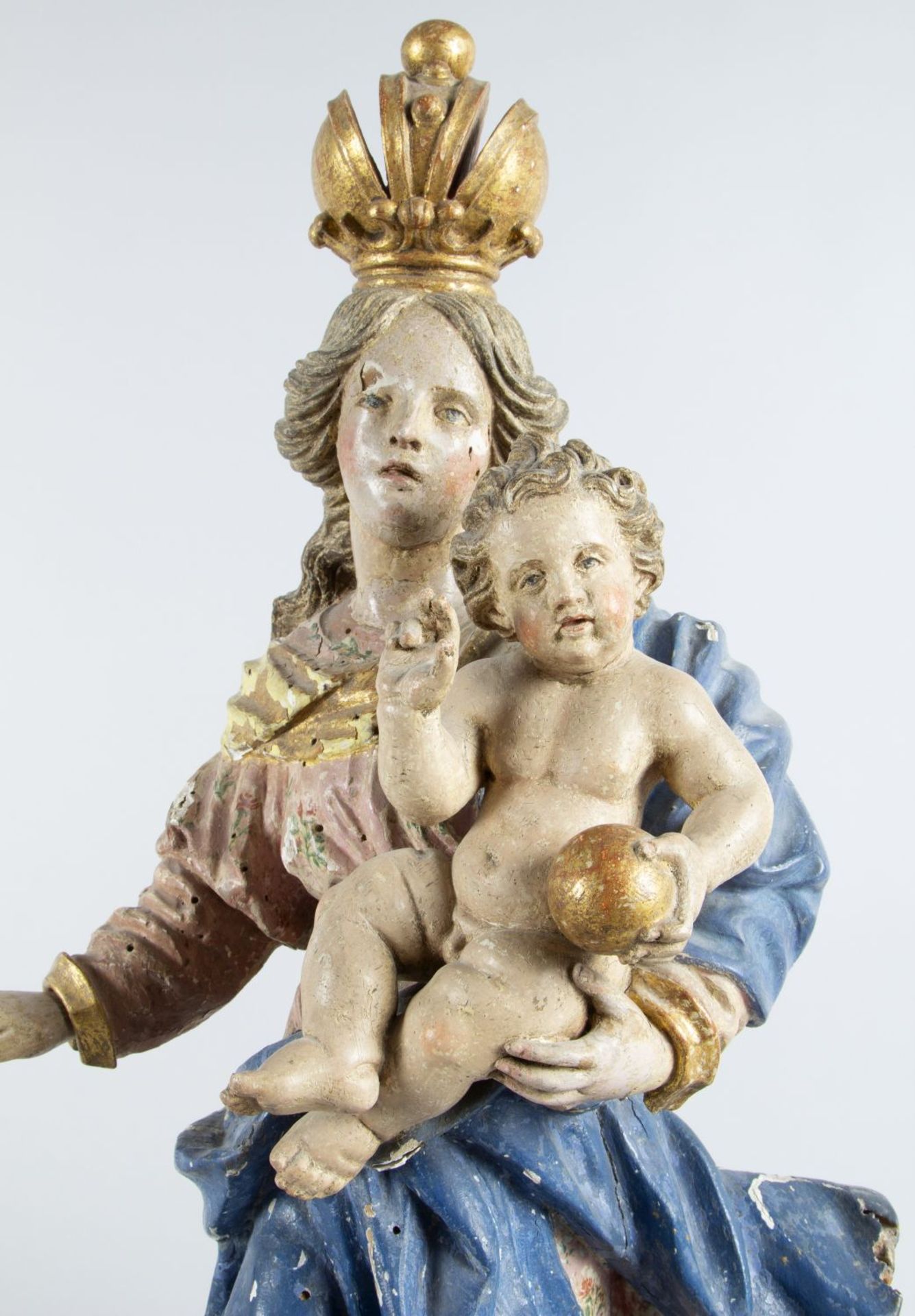 Mondsichel-Madonna mit Kind Holz, - Bild 6 aus 13