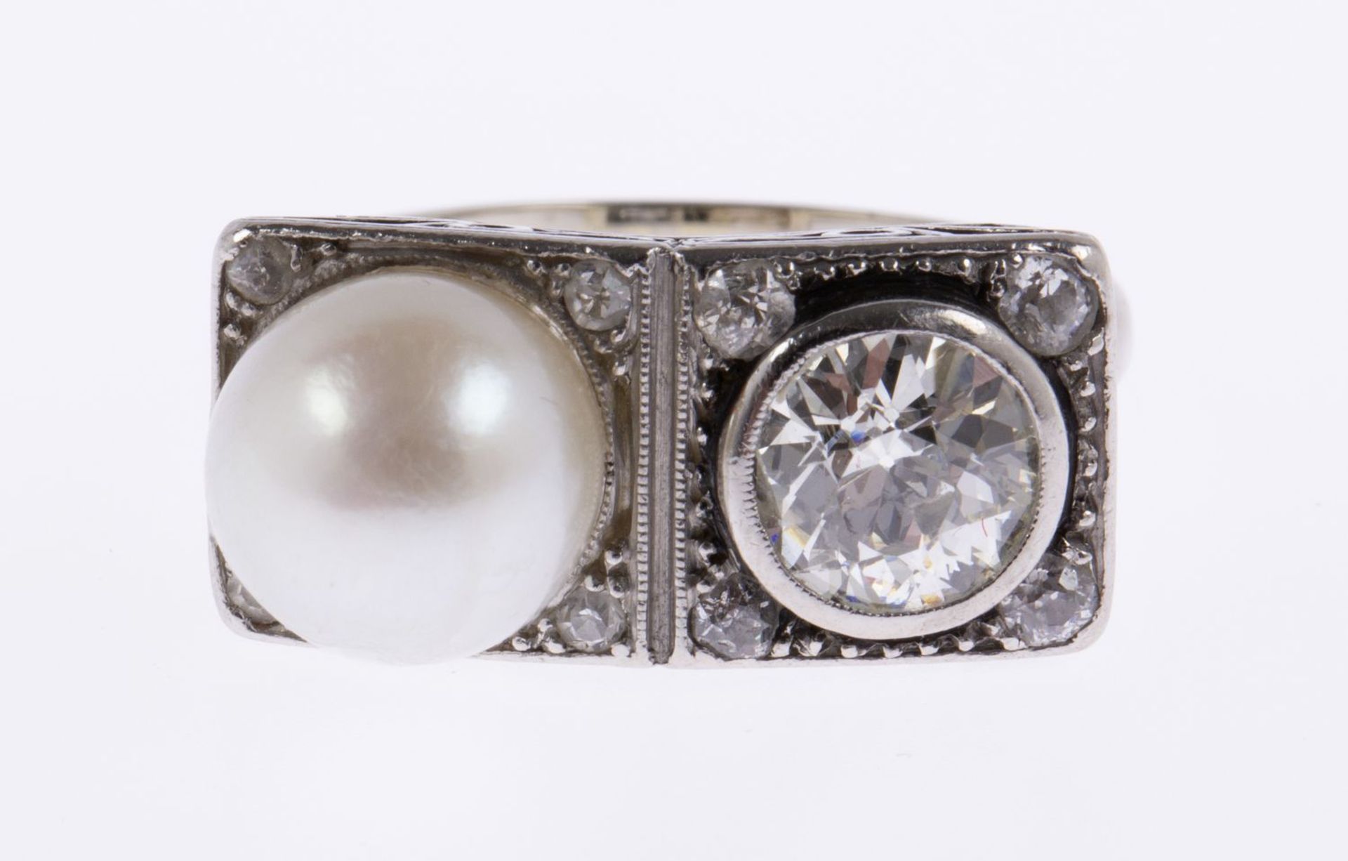Perl-Diamant-Ring Weißgold 585. - Bild 2 aus 3