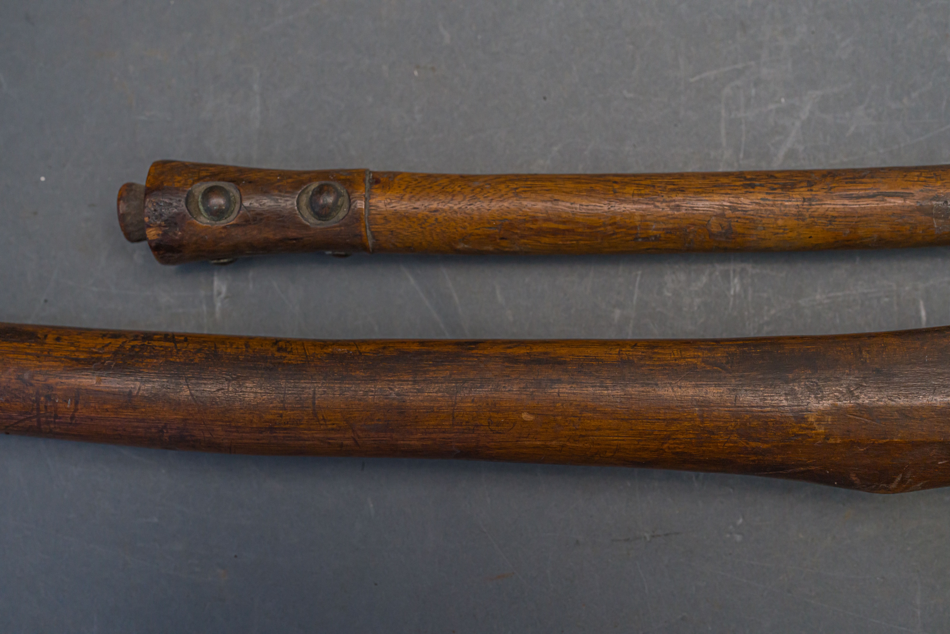 TWO AFRICAN AXES, A BOOMERANG AND A FRENCH MODEL 1816 INFANTRY SHORTSWORD (BRIQUET) - Image 17 of 23