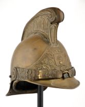 A CAVALRY TROOPER’S BRASS HELMET OF FRENCH STYLE