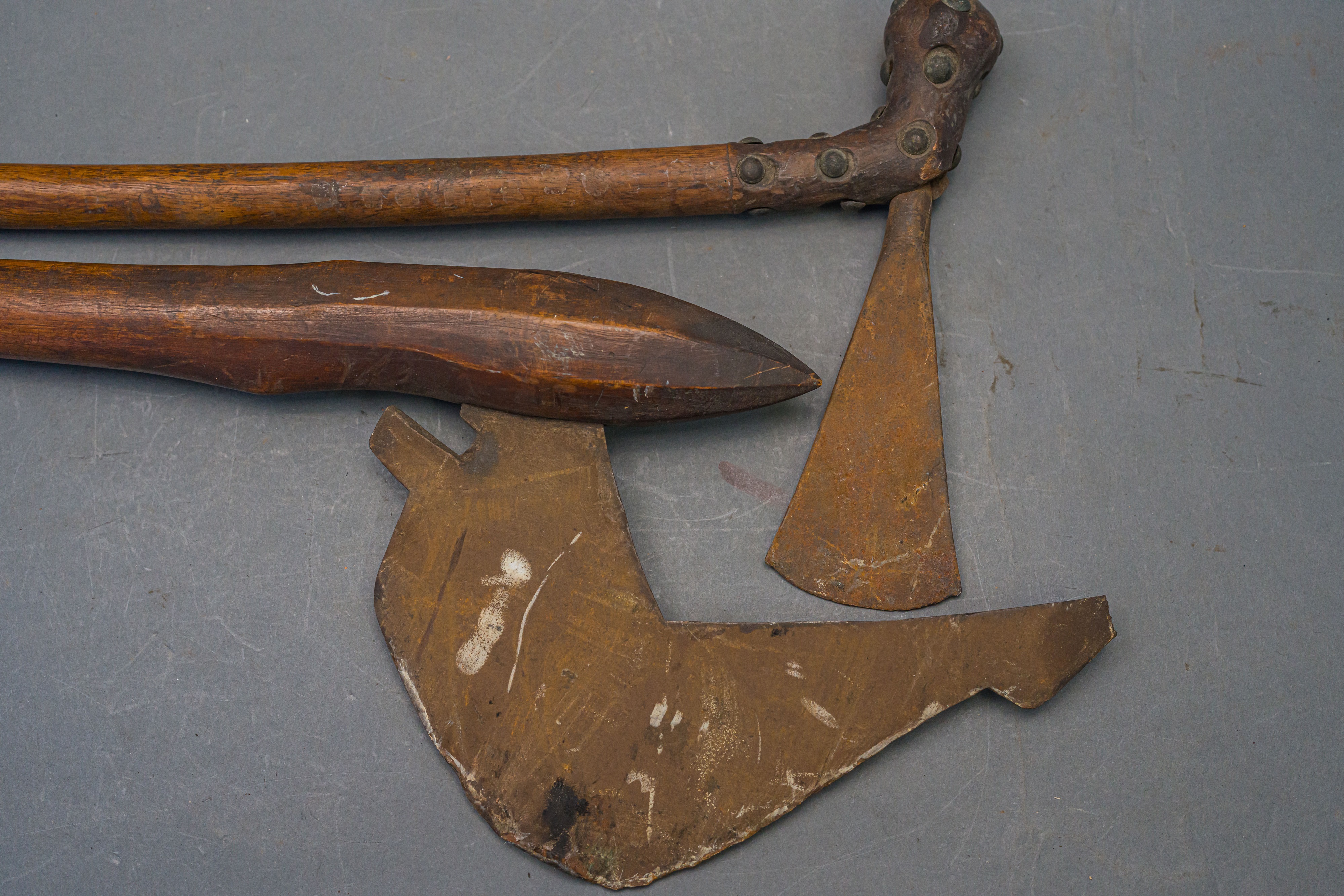 TWO AFRICAN AXES, A BOOMERANG AND A FRENCH MODEL 1816 INFANTRY SHORTSWORD (BRIQUET) - Image 16 of 23