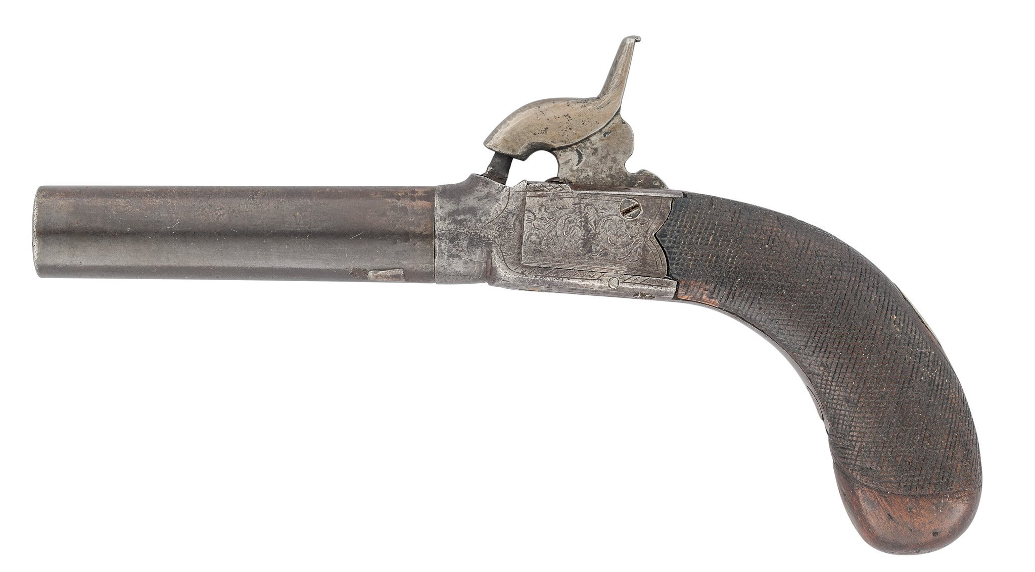 A 50 BORE PERCUSSION POCKET PISTOL, MID-19TH CENTURY