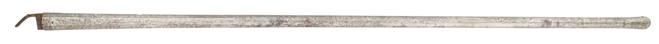 A 22 BORE NORTH AFRICAN DETACHED SILVER-INLAID BARREL FROM A JEZAIL, 19TH CENTURY