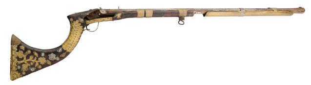 A 36 BORE PERCUSSION AFGHAN RIFLE, 19TH CENTURY