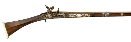 A 22 BORE NORTH AFRICAN OTTOMAN TOE-LOCK GUN, ALGERIA, LATE 18TH/19TH CENTURY