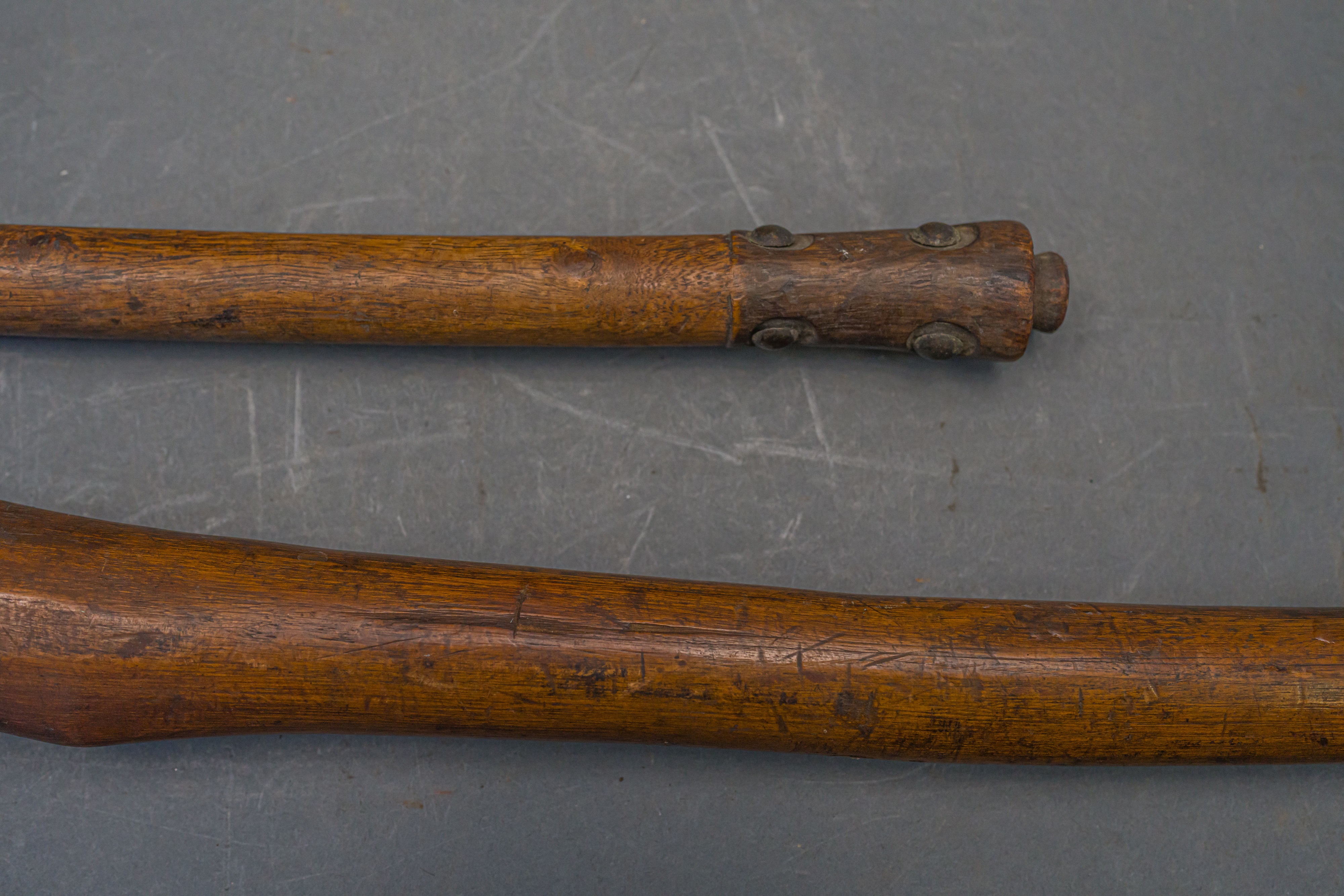 TWO AFRICAN AXES, A BOOMERANG AND A FRENCH MODEL 1816 INFANTRY SHORTSWORD (BRIQUET) - Image 21 of 23