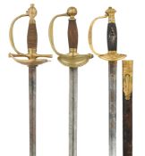 A BAVARIAN MODEL 1818 INFANTRY OFFICER’S DEGEN, A BAVARIAN OFFICER’S DEGEN AND A CONTINENTAL EPÉE