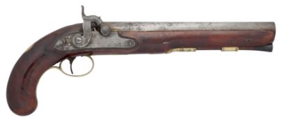 A 16 BORE PERCUSSION OFFICER’S PISTOL BY H. W. MORTIMER, LONDON, GUNMAKER TO HIS MAJESTY, CIRCA 1820
