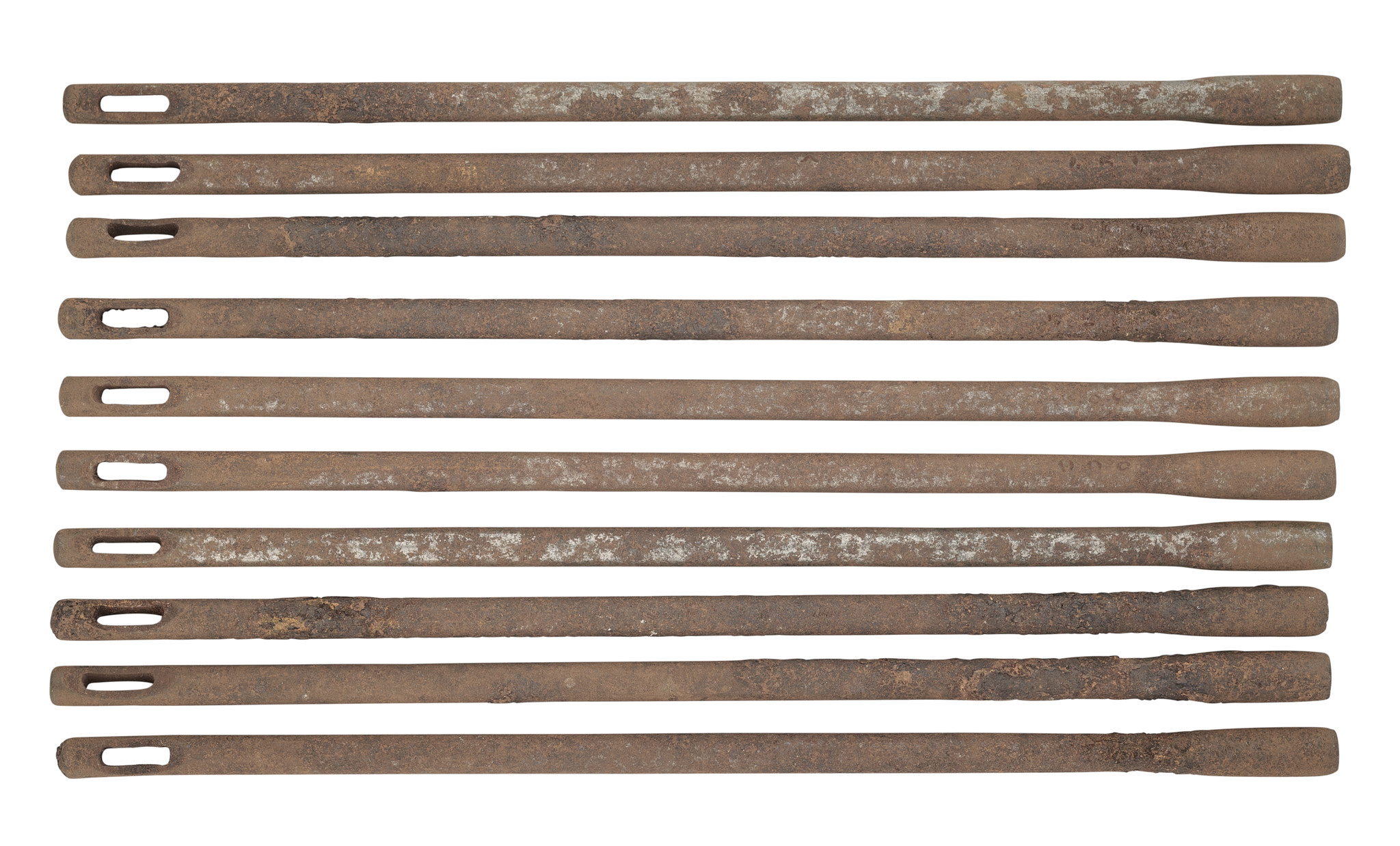 THIRTY-FIVE IRON CLEANING RODS FOR PISTOLS, 19TH CENTURY