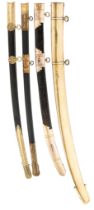 FOUR OFFICER’S SWORD SCABBARDS, FIRST HALF OF THE 19TH CENTURY