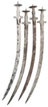 FOUR INDIAN SWORDS (TALWAR), LATE 19TH/20TH CENTURY