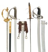 A DUTCH NAVAL ‘KLEWANG’ SWORD, A CZECH SWORD, A PRUSSIAN EPÉE AND A FOIL, EARLY 20TH CENTURY