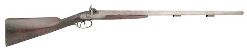A D.B. PERCUSSION SPORTING GUN SIGNED NOCK, LONDON PROOF MARKS, CIRCA 1830