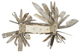 A CONTINENTAL MULTI-BLADE PENKNIFE, LATE 19TH/20TH CENTURY
