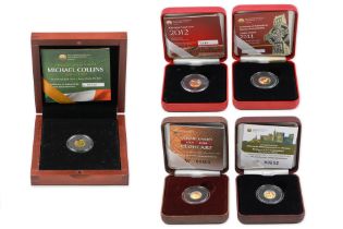 2011/13 5 X IRISH €20 GOLD COIN PROOF SETS, each 0.5 g. of .999 gold. COA & cases, 2011 Celtic