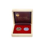 2008 IRISH ANTARCTIC EXPLORERS €100 GOLD AND €5 SILVER TWO COIN PROOF SET, 15.5 g. of .999 gold
