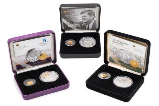2009/13 3 X IRISH €20 GOLD & €10 SILVER TWO COIN PROOF SETS, 1.00 g. of .999 gold. COA & cases, 2009