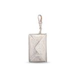 AN ANTIQUE SILVER STAMP CASE PENDANT, inscribed JW