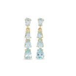 A PAIR OF TOPAZ DROP EARRINGS, mounted in 9ct yellow gold