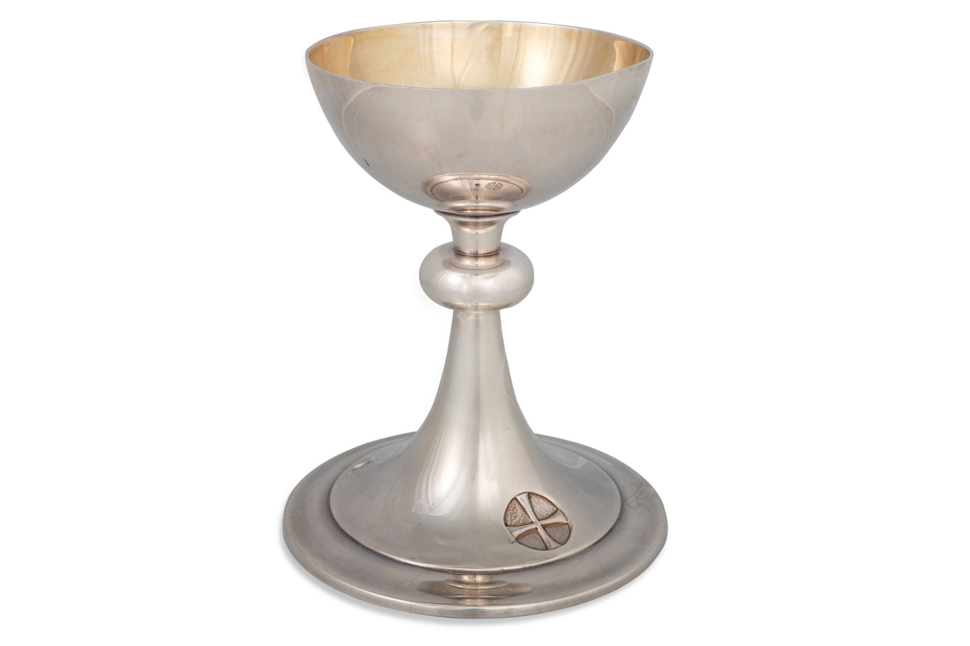 A SILVER ART NOUVEAU RELIGIOUS CHALICE, 414 g.